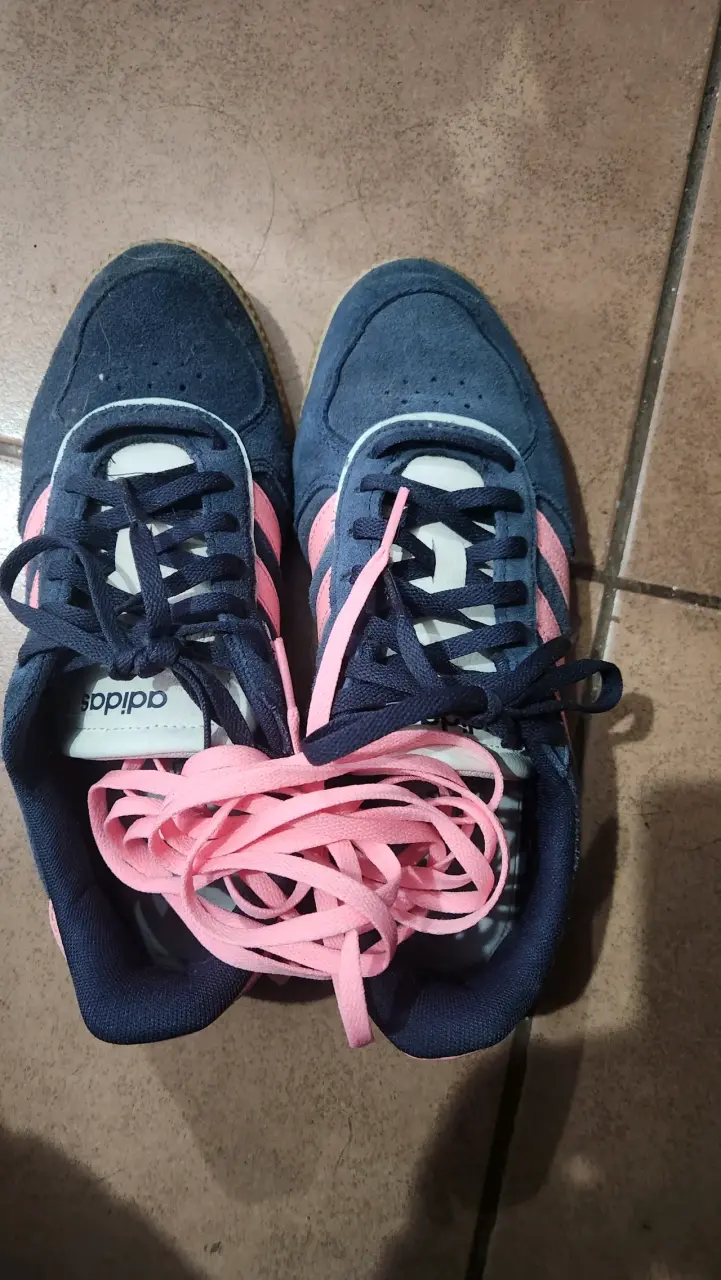 Zapatillas Adidas azul y rosa - 4