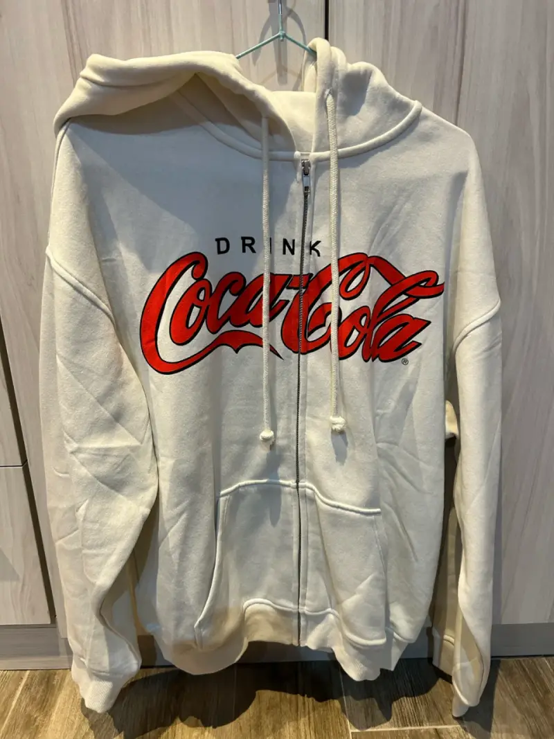 Polerón con capucha Coca-Cola blanco unisex - 1