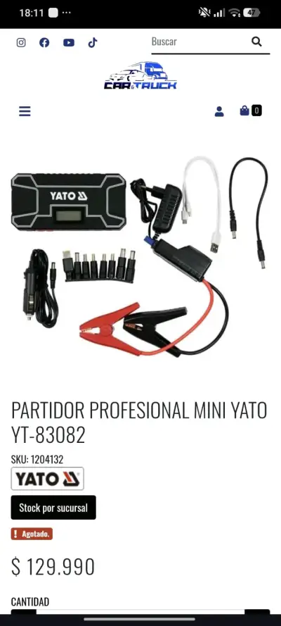 Arrancador de Batería Yato YT-83082 con USB y Linterna - miniatura 2