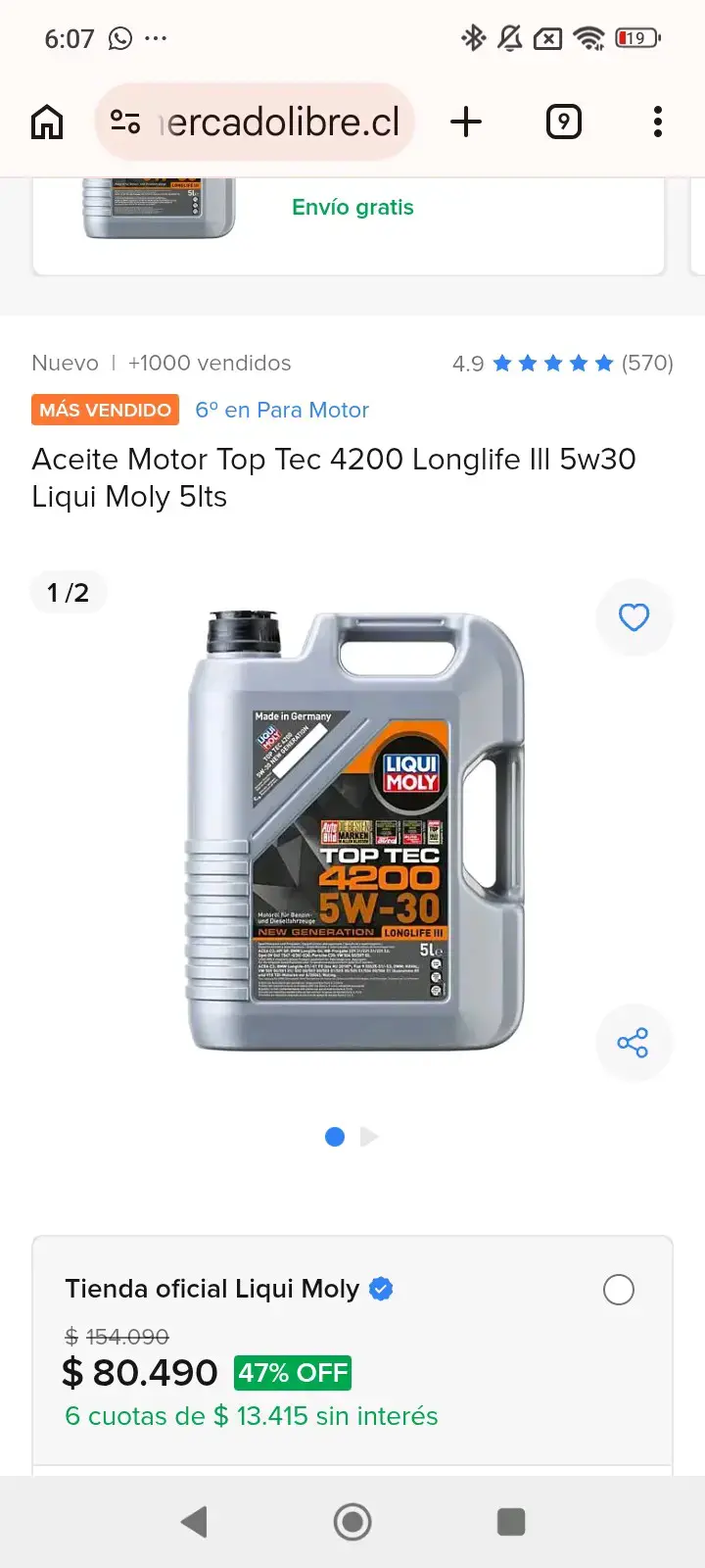 Aceite de Motor 5W-30 Liqui Moly Top Tec 4200 5Lit - 3