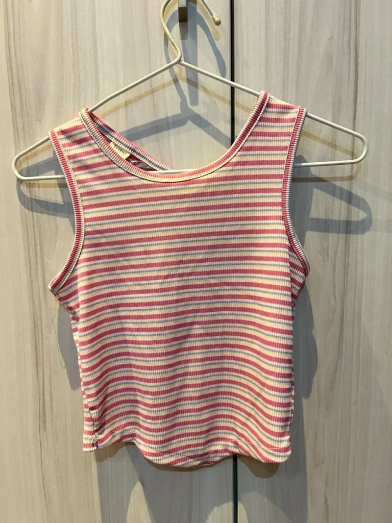 Polera sin mangas rayada para niña Tribu talla 10