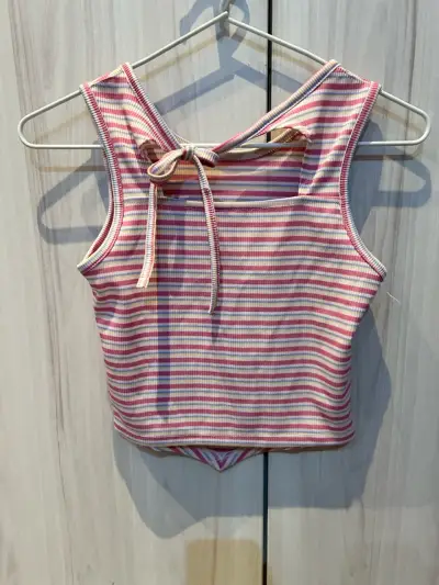 Polera sin mangas rayada para niña Tribu talla 10 - miniatura 2