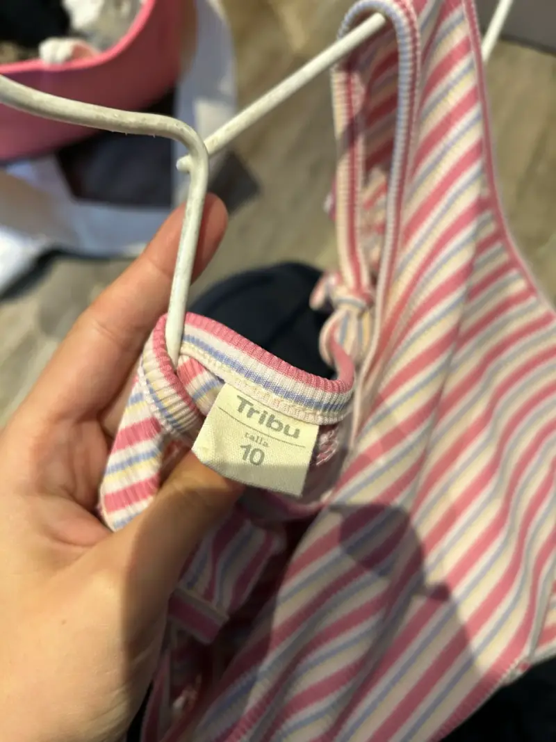 Polera sin mangas rayada para niña Tribu talla 10 - 3