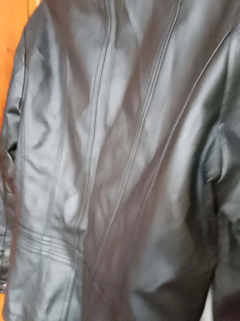 Chaqueta de cuero sintético negra para mujer - 5