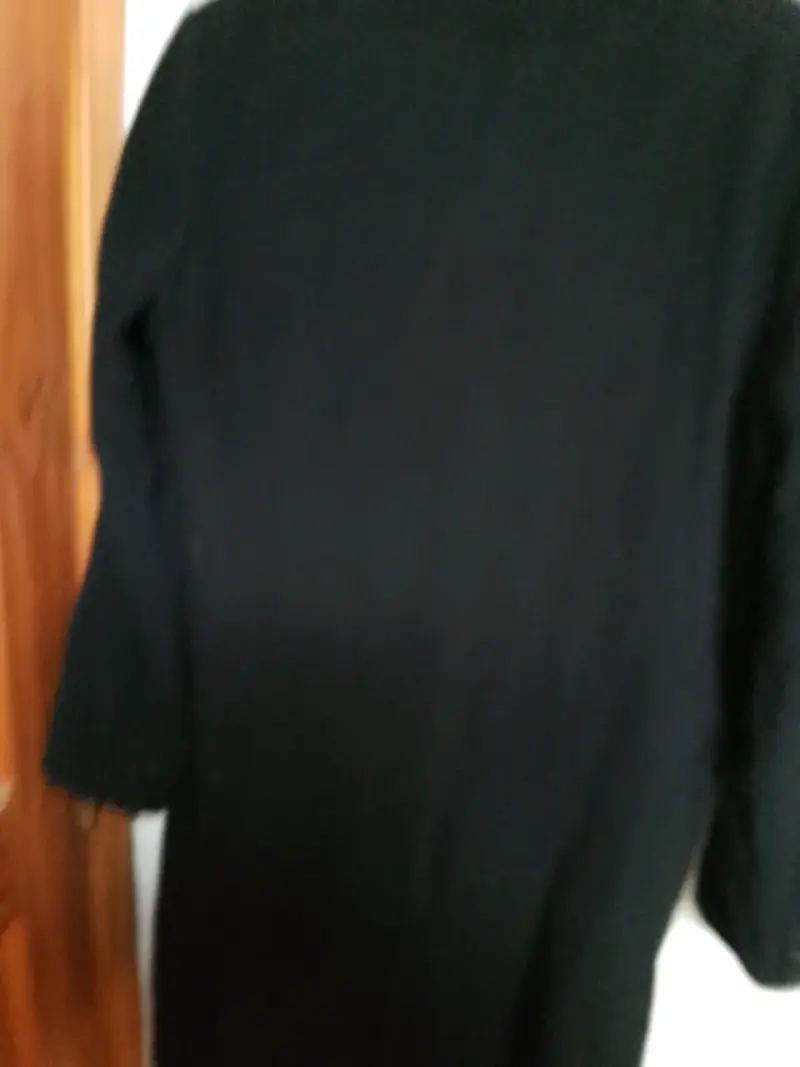 Abrigo negro de lana para mujer - 3