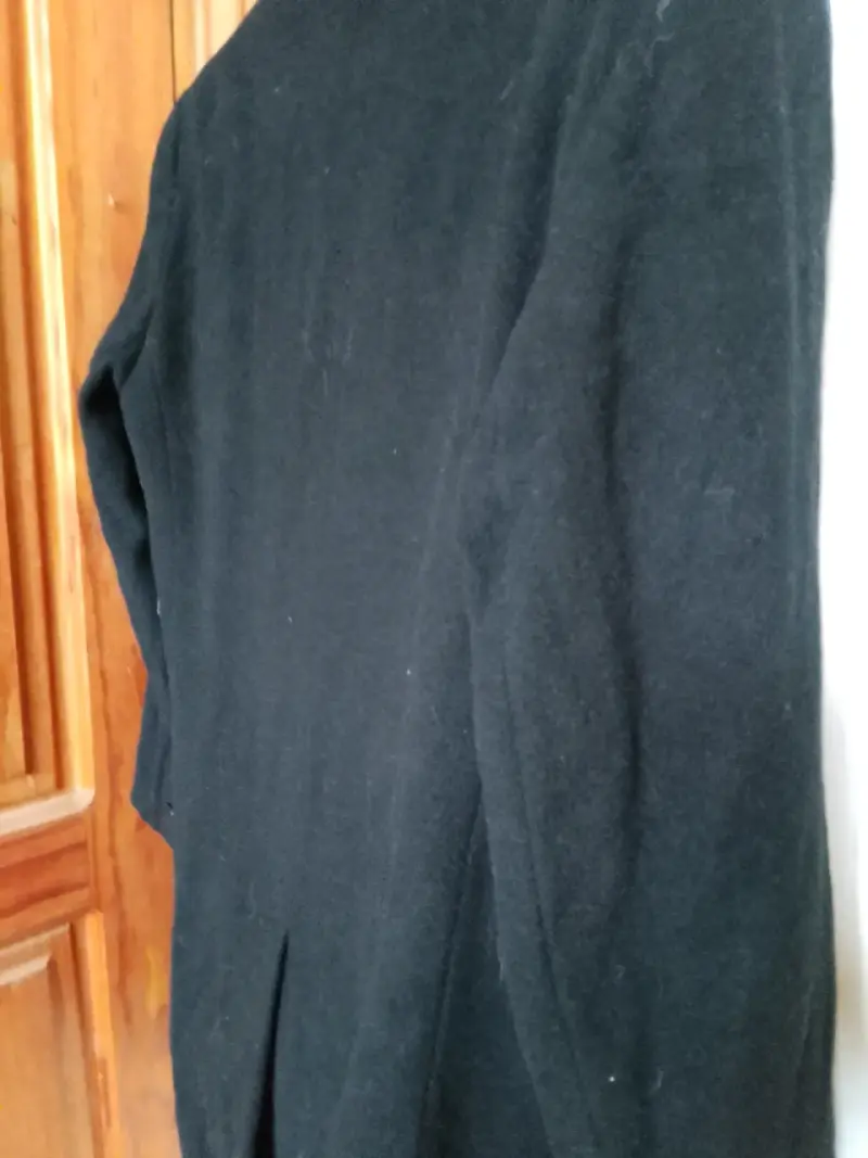 Abrigo negro de lana para mujer - 4