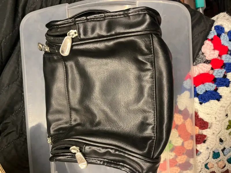 Neceser de viaje de cuero negro - 4