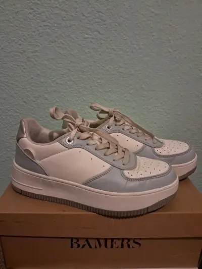 Zapatillas deportivas Bamer blancas, gris, celeste - miniatura 1