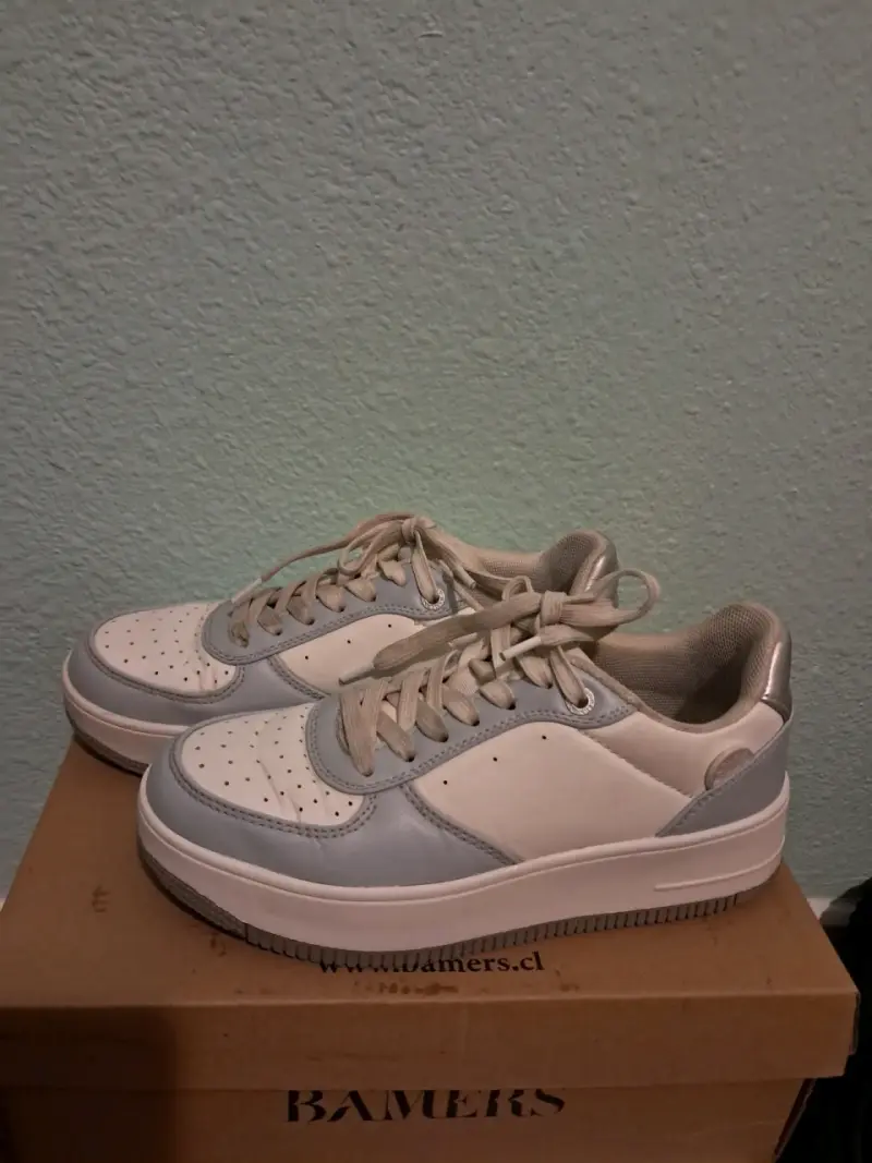 Zapatillas deportivas Bamer blancas, gris, celeste - 3