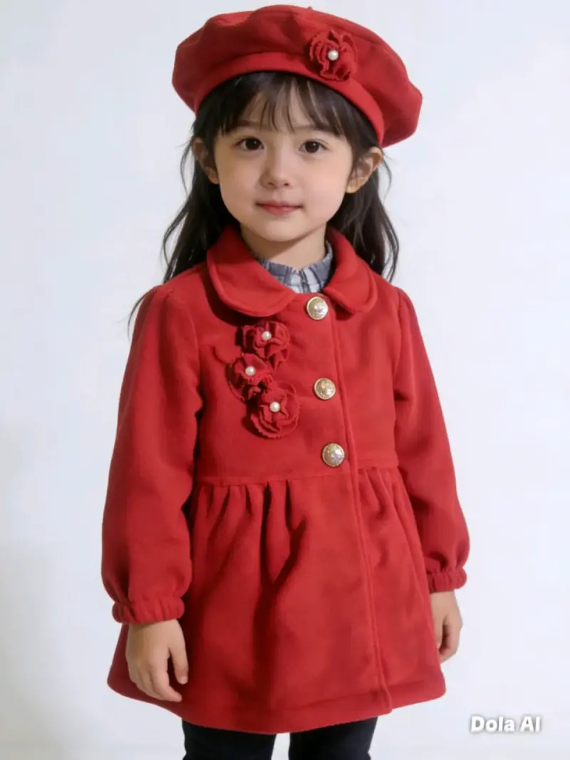 Abrigo polar para niña con boina talla 4 Nuevo