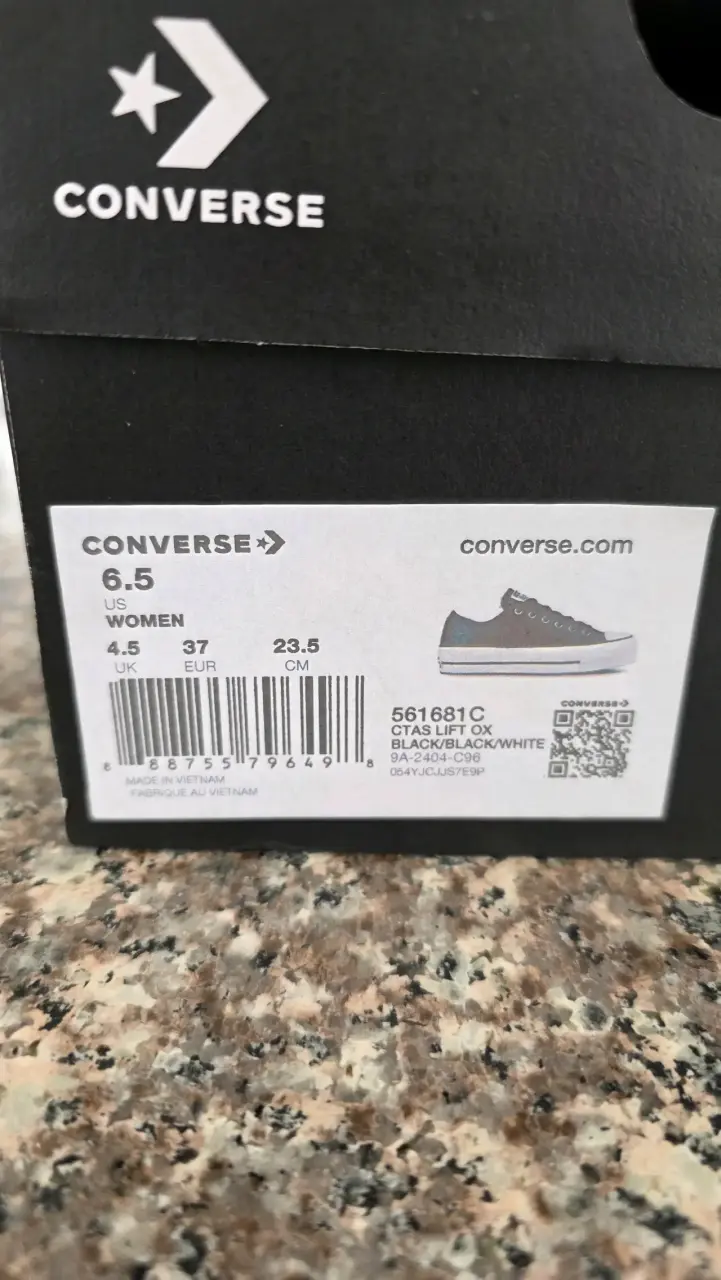Zapatillas Converse negras de cuero para mujer - 3
