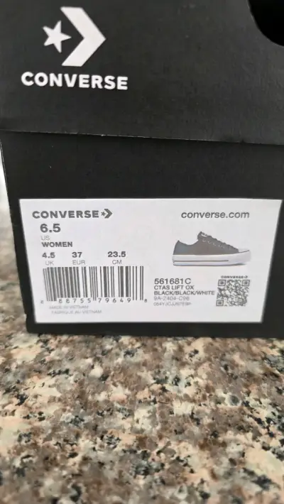 Zapatillas Converse negras de cuero para mujer - miniatura 3