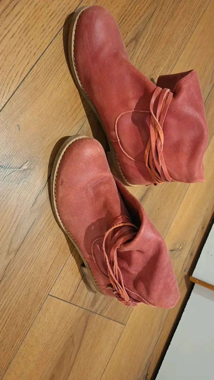 Botas de gamuza rojas para mujer - 2