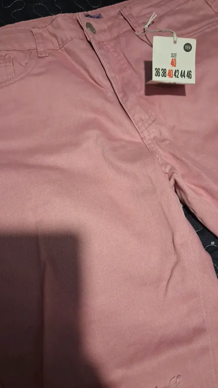 Jeans rosados desgastados para mujer talla 40 - 2