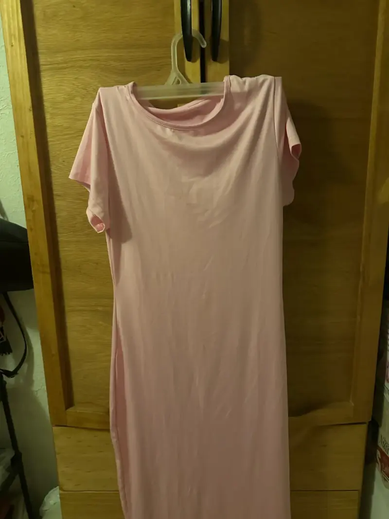 Vestido largo rosa casual para mujer