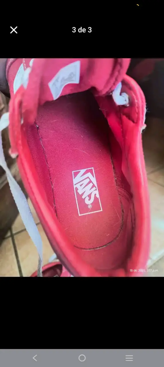 Zapatillas Vans rojas clásicas para jóvenes - 3