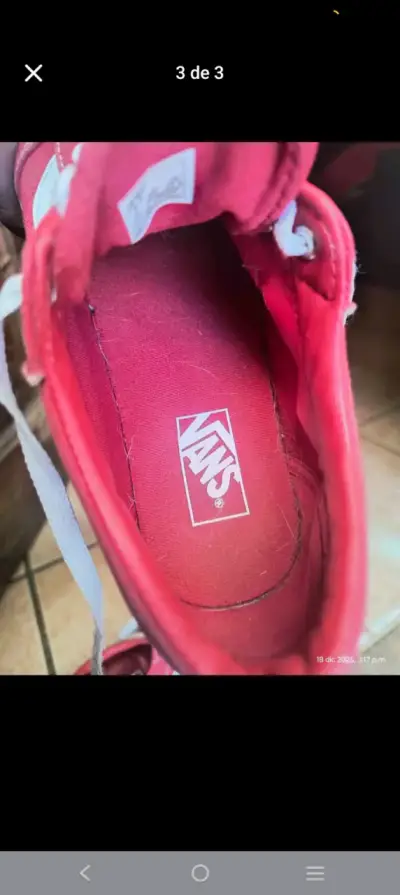 Zapatillas Vans rojas clásicas para jóvenes - miniatura 3