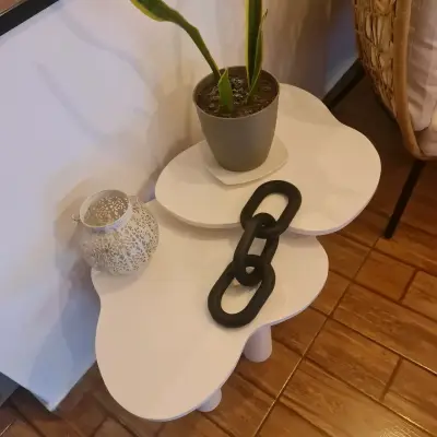 Par de mesas de centro moderna de diseño abstracto - miniatura 1