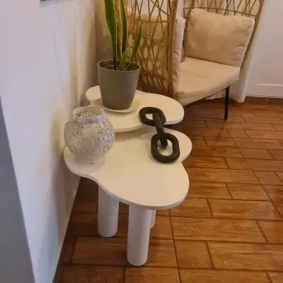 Par de mesas de centro moderna de diseño abstracto - miniatura 3
