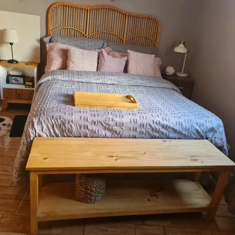 Banco de madera para dormitorio estilo rústico - 3
