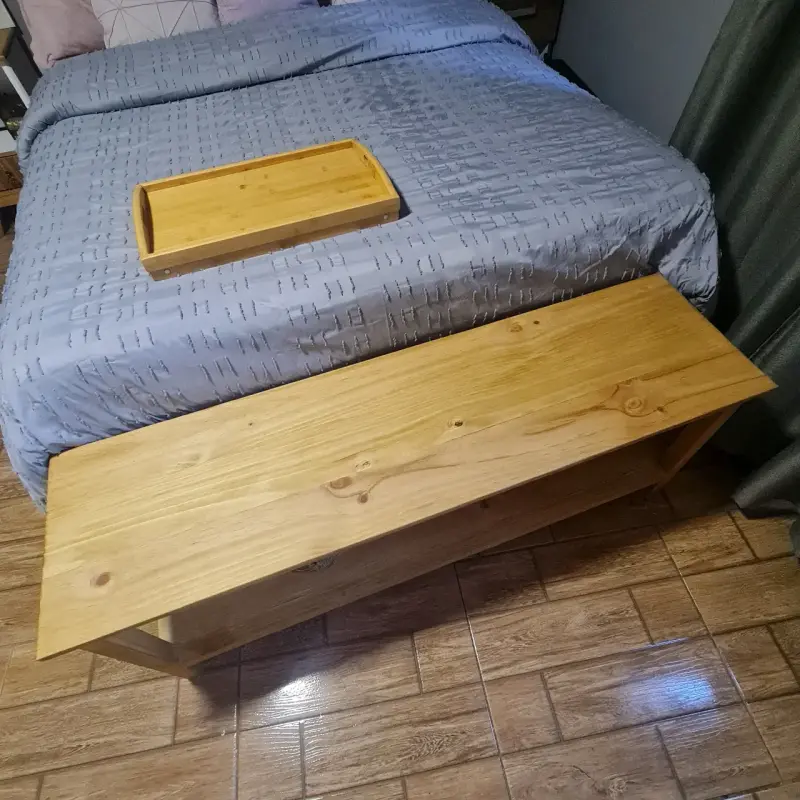 Banco de madera para dormitorio estilo rústico - 4