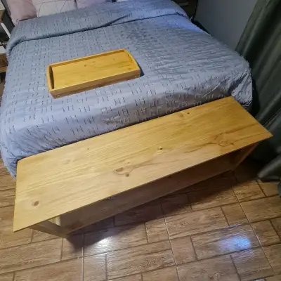 Banco de madera para dormitorio estilo rústico - miniatura 4