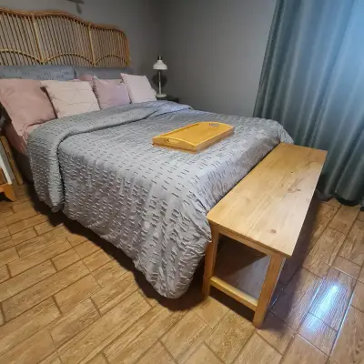 Banco de madera para dormitorio estilo rústico - miniatura 6