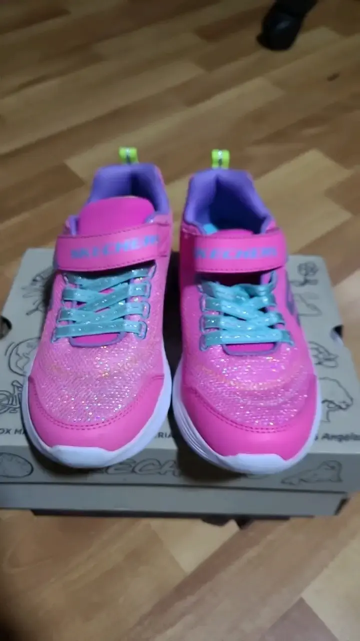 Zapatillas deportivas infantiles Skechers rosa brillante