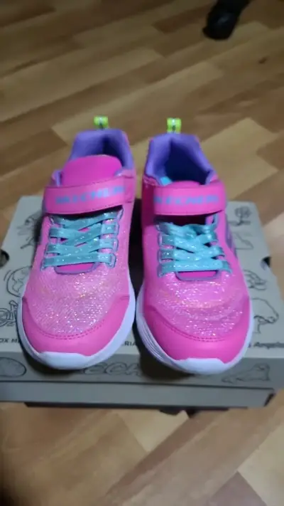 Zapatillas deportivas infantiles Skechers rosa brillante - miniatura 1