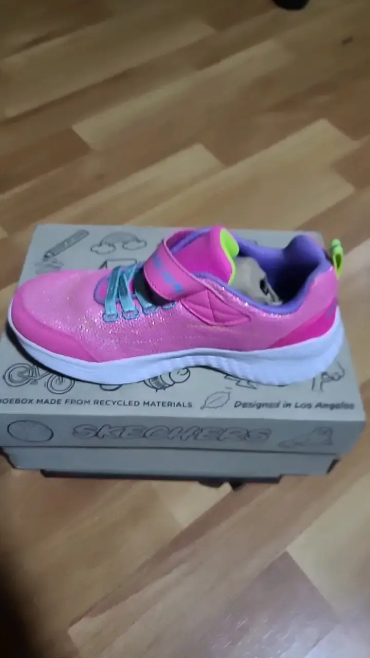 Zapatillas deportivas infantiles Skechers rosa brillante - 3