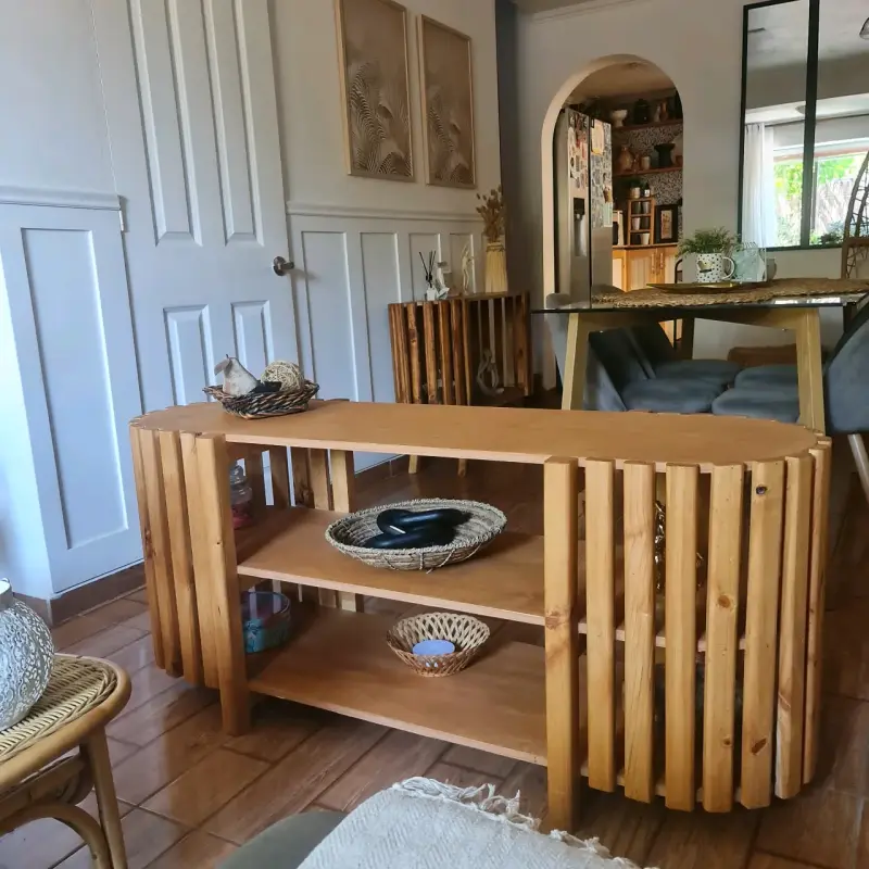 Mesa rack para tv de Madera 3 niveles 58" - 1