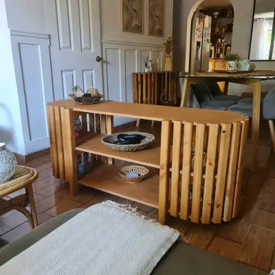 Mesa rack para tv de Madera 3 niveles 58" - miniatura 3