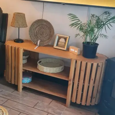 Mesa rack para tv de Madera 3 niveles 58" - miniatura 4