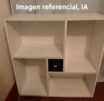 Estante organizador blanco con cajón decorativo - miniatura 1