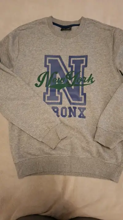 Polerón gris con diseño New York Bronx - miniatura 1