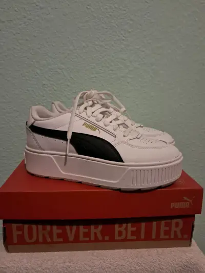 Zapatillas deportivas blancas Puma con plataforma - miniatura 1