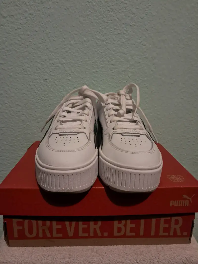 Zapatillas deportivas blancas Puma con plataforma - 3