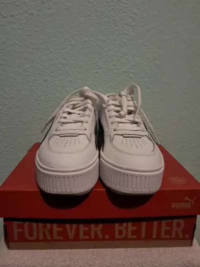 Zapatillas deportivas blancas Puma con plataforma - miniatura 3