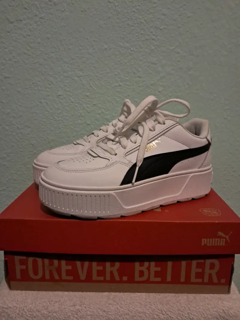 Zapatillas deportivas blancas Puma con plataforma - 4