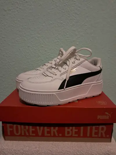 Zapatillas deportivas blancas Puma con plataforma - miniatura 4