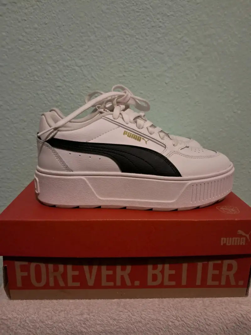 Zapatillas deportivas blancas Puma con plataforma - 5