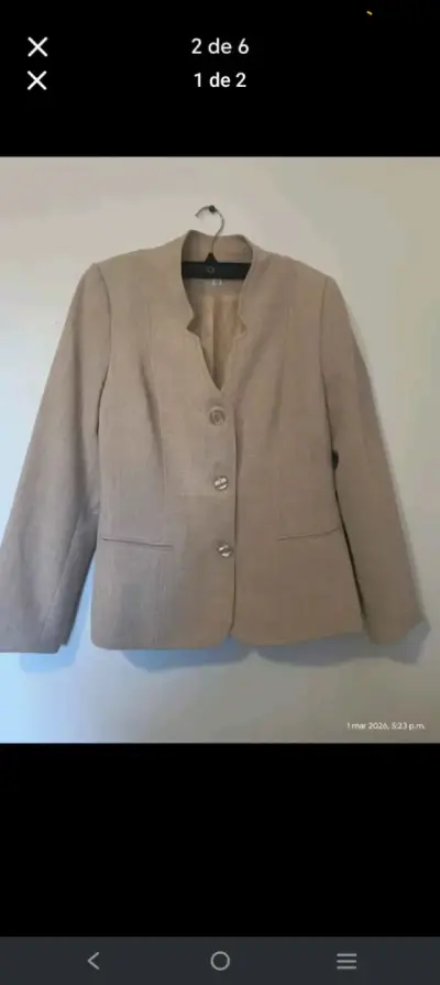 Traje de Mujer Beige Elegante - miniatura 1