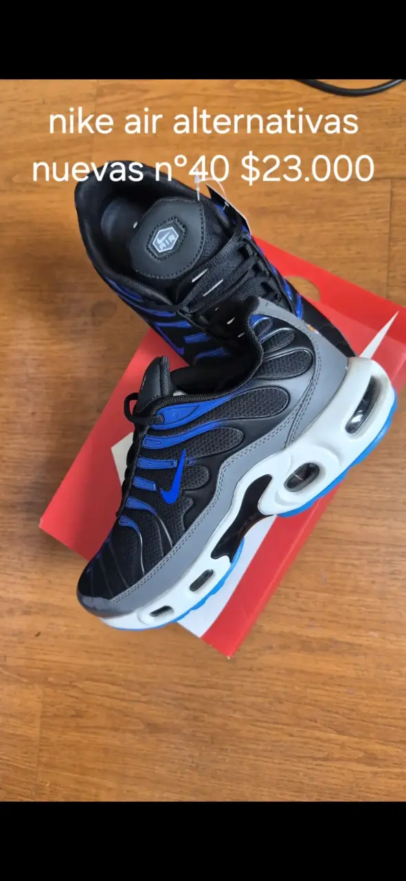 Zapatillas deportivas negras y azules talla 40