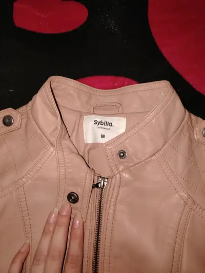 Chaqueta de cuero beige Sybilla talla M - miniatura 2