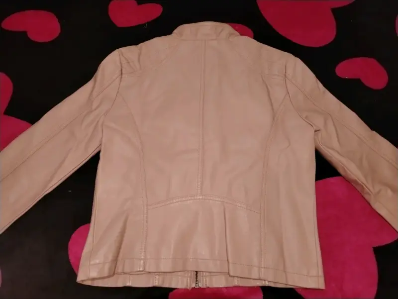 Chaqueta de cuero beige Sybilla talla M - 3