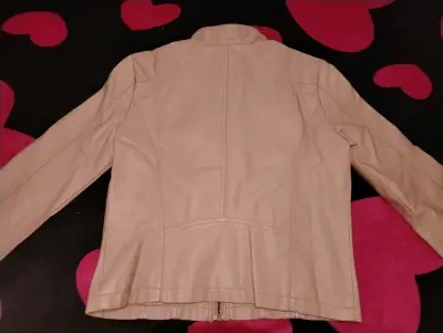 Chaqueta de cuero beige Sybilla talla M - miniatura 3