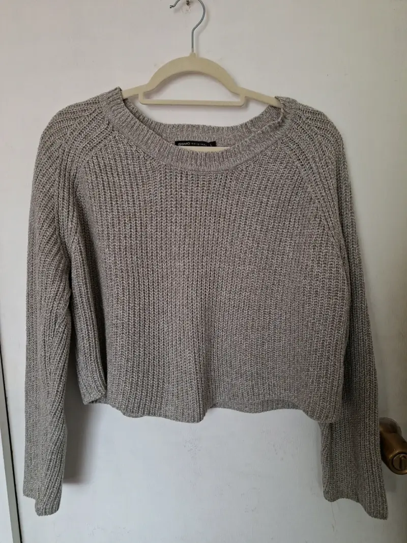 Suéter gris de punto para mujer - 1