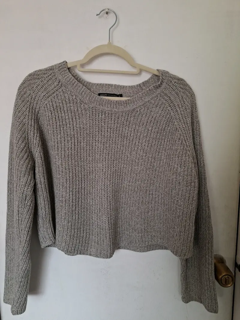 Suéter gris de punto para mujer - 2