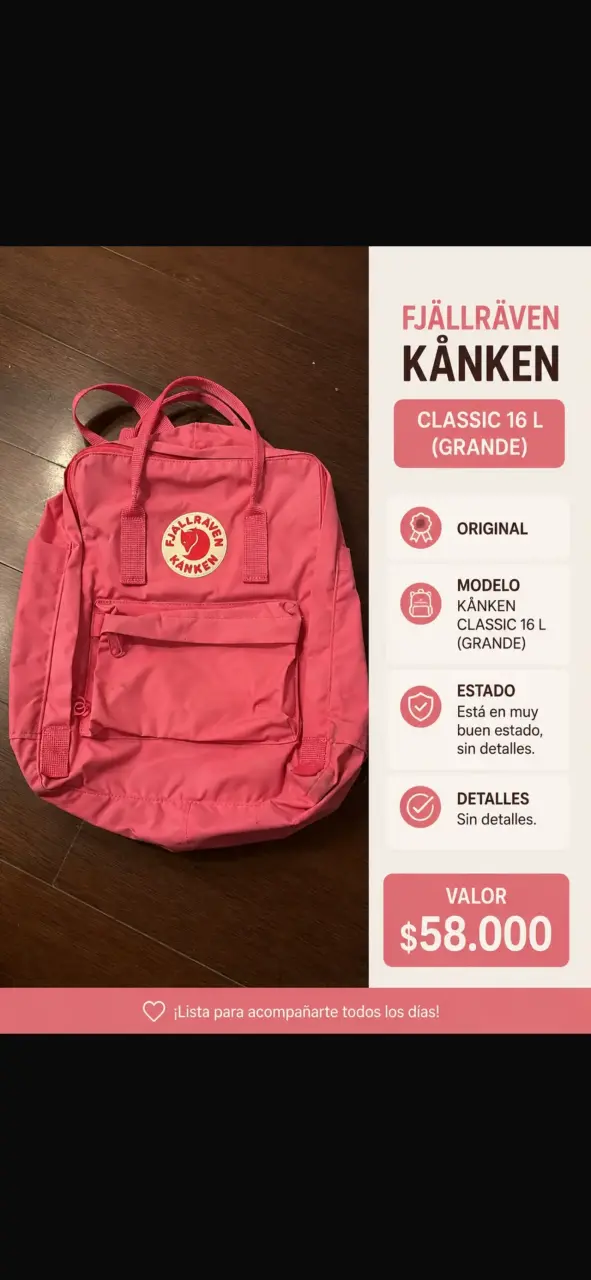 Mochila Fjällräven Kånken Classic 16L rosa