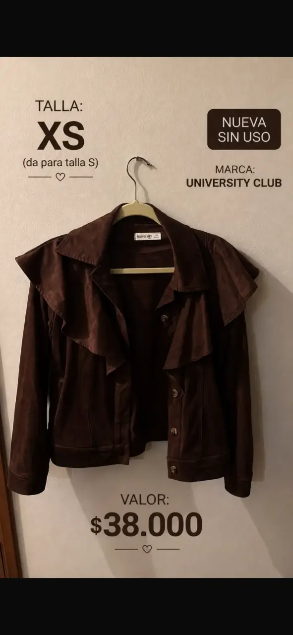 Chaqueta marrón University Club nueva talla XS